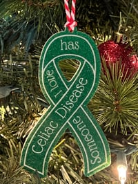 Image 7 of Celiac Disease Ribbon Glitter Ornaments