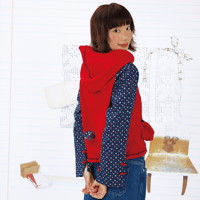 Image 3 of Retro Text Patchwork Contrast Hoodie with Chinese Knot Buttons