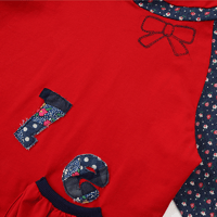 Image 7 of Retro Text Patchwork Contrast Hoodie with Chinese Knot Buttons