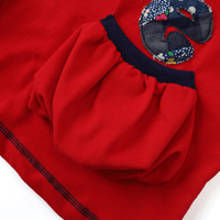 Image 8 of Retro Text Patchwork Contrast Hoodie with Chinese Knot Buttons