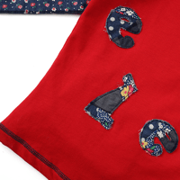 Image 10 of Retro Text Patchwork Contrast Hoodie with Chinese Knot Buttons