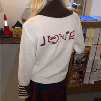 Image 3 of Dizzy Cat Music Note Sweater with Movable Eyes