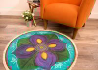 Image 2 of "Spiritual Awakening" - Purple Lotus Textile Meditation Mat with fringe