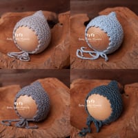 Image 6 of Elven bonnet hat blue green