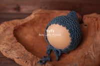Image 5 of Elven bonnet hat blue green
