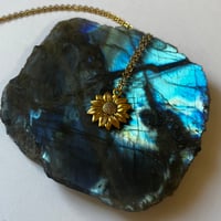 Image 3 of Gold/Silver Sunflower Necklace