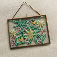 Image 1 of Passion Flowers Framed Embroidery 