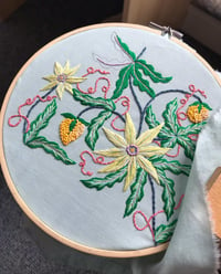 Image 2 of Passion Flowers Framed Embroidery 