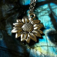 Image 2 of Gold/Silver Sunflower Necklace