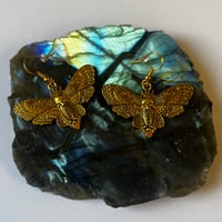 Image 1 of Gold/Silver Moth Earrings