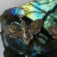 Image 4 of Gold/Silver Moth Earrings