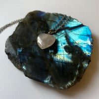 Image 2 of Silver Rose Quartz Heart Necklace