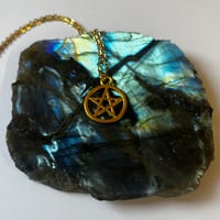 Image 3 of Gold Pentacle Necklace