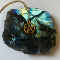 Image 2 of Gold Pentacle Necklace