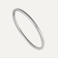 Hinge Bangle | Silver Rhodium