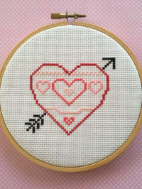 Image 2 of Sweethearts Heart Cross Stitch Pattern PDF