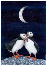 Image 1 of Puffin Date Valentine's Special 2024 Fine Art Print