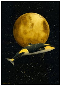 Image 1 of Full Moon Magic Orca Art Print