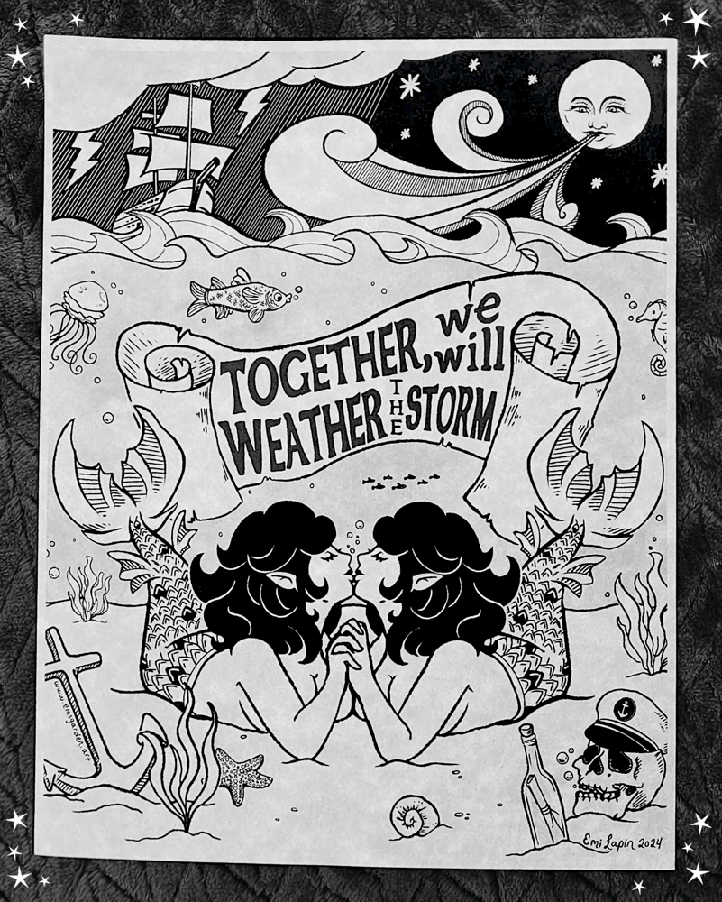 Image of 'Together' Art Print on Secondhand Parchment