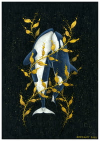 Image 1 of Valentine's Special 'True Love Never Dies' Orca Love Fine Art Print 