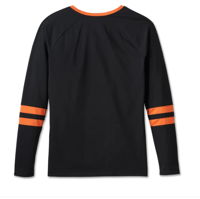 Image 2 of Women's First-Class Long Sleeve Raglan Top - Colorblock - Harley Black & Harley Orange