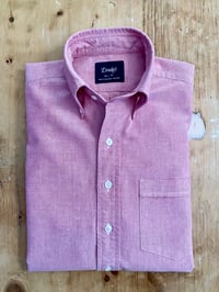 Image 1 of DRAKE'S BRIGHT PINK COTTON OXFORD CLOTH BUTTON-DOWN SHIRT