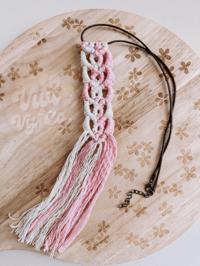 Image 1 of OAK Indie Heart Necklace- Two Tone Light Pink and Ivory