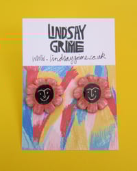 Image 2 of Frolicsome flowerface ceramic studs