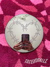 Engraved Barbed Wire Heart Mirror