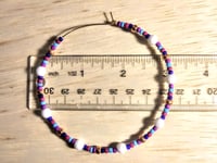Image 2 of Orchid White, Ocean Blue, Purple, Red, & Copper Multicolor Beaded Extra Large Hoop Earrings