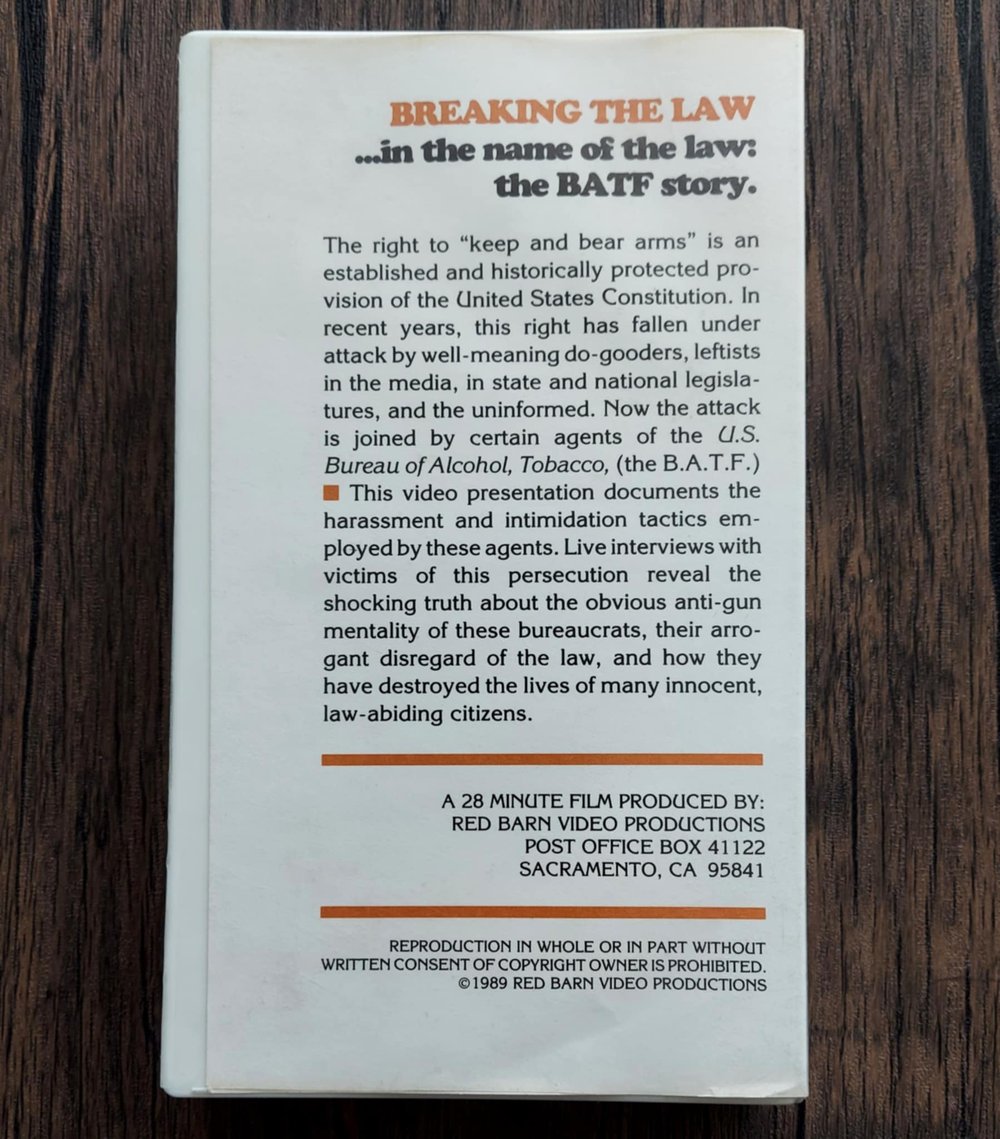 Breaking the Law...in the name of the law: The BATF Story VHS