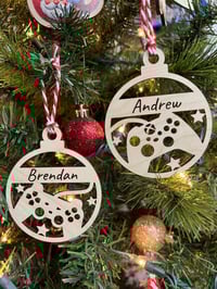 Image 6 of Wood Personalized Gamer Game Controller Christmas Ornament