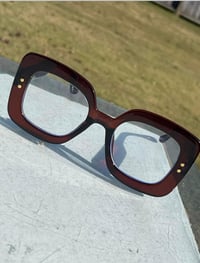 Image 1 of Square “Tea” Colored Clear Frames