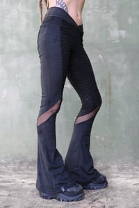 Image 3 of HOKKAIDO FLARE LEGGINGS | ZEBRA + MESH + SUEDINE VERSION