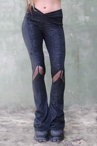 Image 2 of HOKKAIDO FLARE LEGGINGS | ZEBRA + MESH + SUEDINE VERSION