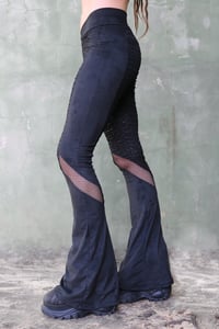 Image 5 of HOKKAIDO FLARE LEGGINGS | ZEBRA + MESH + SUEDINE VERSION