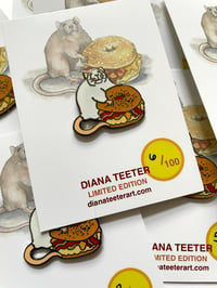 Image 4 of LIMITED EDITION 2025 - Bacon Egg and Cheese Rat Pin White Varient