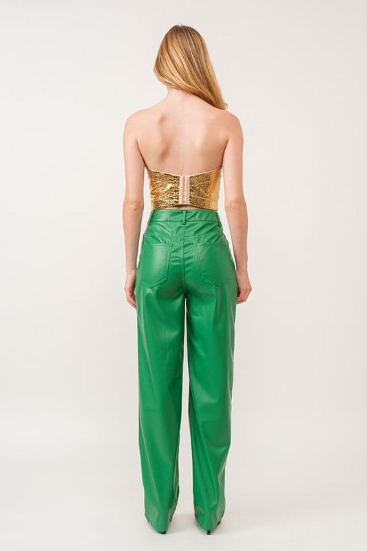 Image of Vegan Leather Pants (green) 