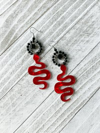 Image 4 of Red Serpent Earrings 