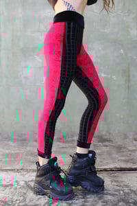 Image 3 of BIKOLOR LEGGINGS | RED + BLACK VELVET VERSION