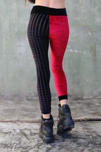 Image 4 of BIKOLOR LEGGINGS | RED + BLACK VELVET VERSION