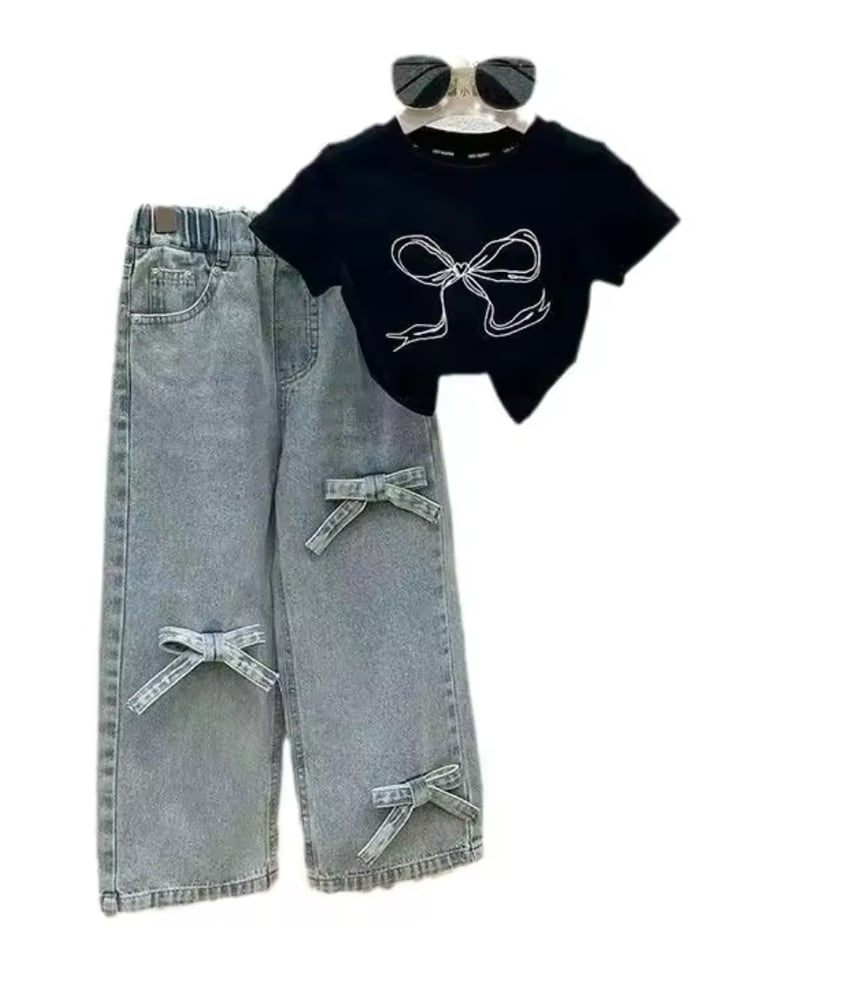 Image of Bow Down Denim Set 