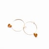 Choose Love - Beige Heart Hoops