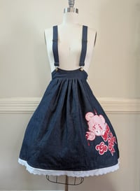 Image 1 of Sudi x TBR: Go Away! Denim Suspender Skirt