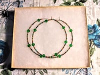 Image 7 of Forest Green, Orange, Burgundy, Lime Green, and Amber Multicolor Beaded Extra Large Hoop Earrings