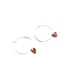 Choose Love - Beige Heart Hoops