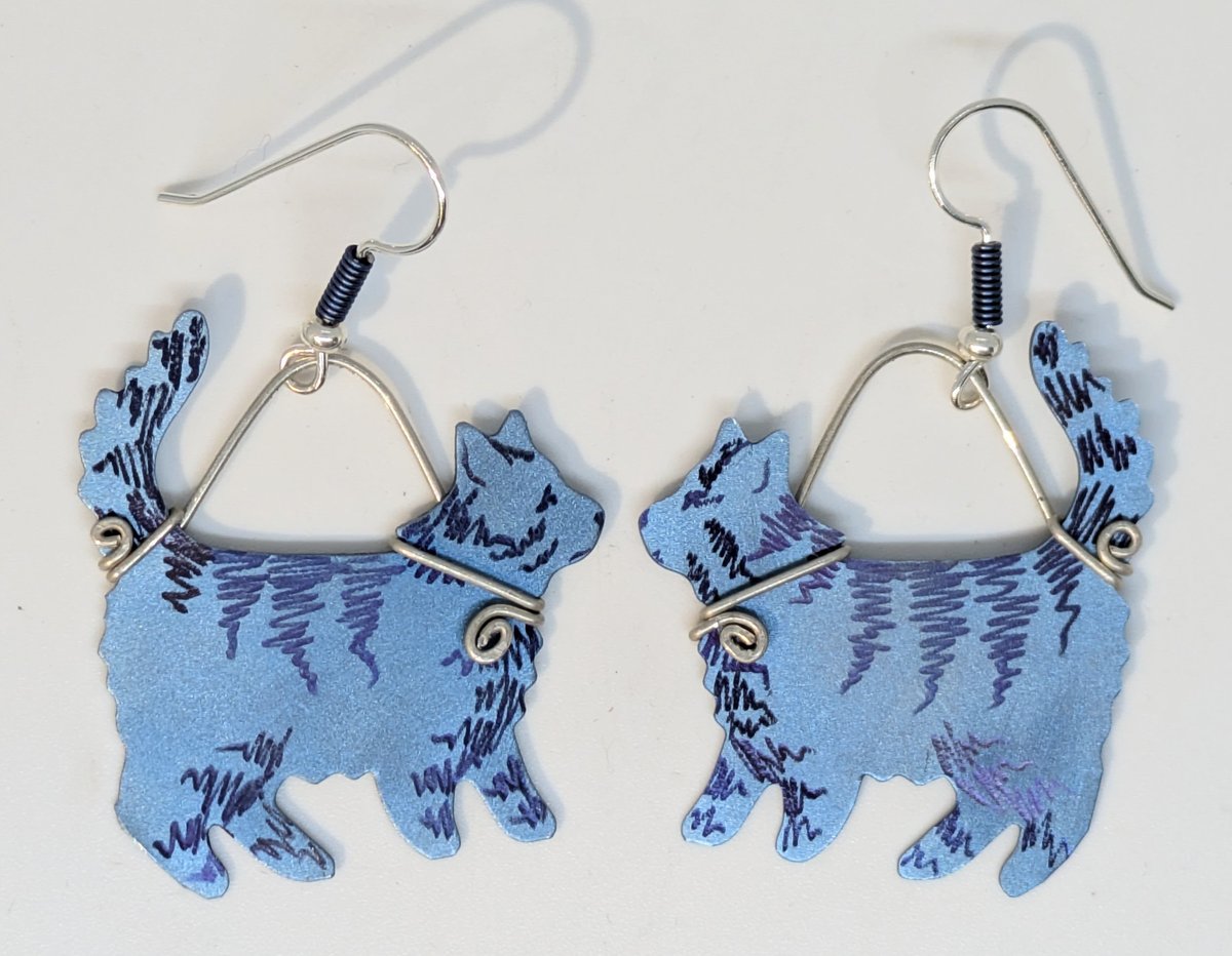 Image of Stripey Cat Earrings