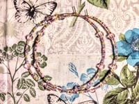 Image 9 of Transparent Pink, Lemon Yellow, and Sky Blue Multicolor Beaded Extra Large Hoop Earrings