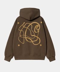 Image 1 of CARHARTT WIP_HOODED CHARM LINK SWEATSHIRT (STONE WASHED) :::GOLD:::