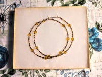 Image 7 of Honey Yellow, Sable Orange, Olive Green, and Dark Red Multicolor Beaded Extra Large Hoop Earrings